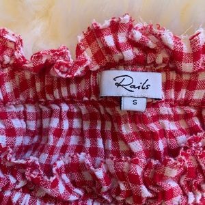 Rails gingham tie top cropped shirt